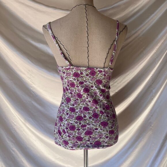 Old Navy vintage 2000s purple floral lace tank top - Picture 5 of 7